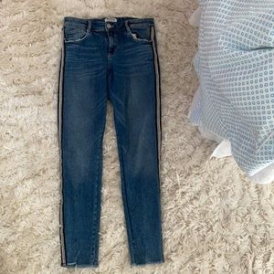 Zara blue jeans with studs on the side